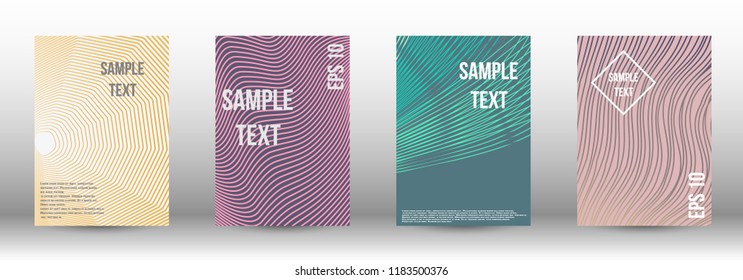 A modern cover design template. A set of modern abstract covers. Creative backgrounds from abstract gradient lines to create a trendy background for a banner, poster, booklet. Vector.