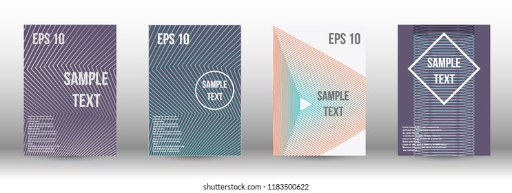 A modern cover design template. A set of modern abstract covers. Creative backgrounds from abstract gradient lines to create a trendy background for a banner, poster, booklet. Vector.
