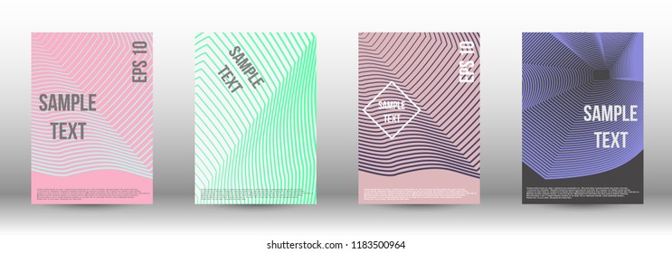 A modern cover design template. A set of modern abstract covers. Creative backgrounds from abstract gradient lines to create a trendy background for a banner, poster, booklet. Vector.