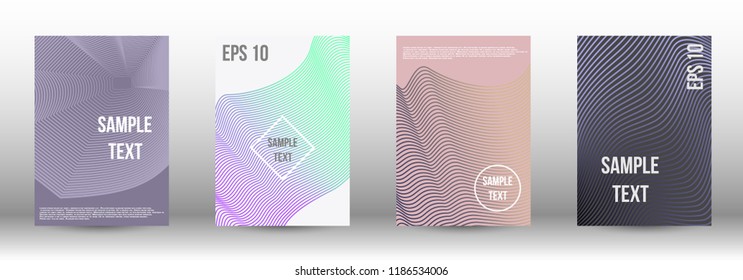 A modern cover design template. A set of modern abstract covers. Creative backgrounds from abstract gradient lines to create a trendy background for a banner, poster, booklet. Vector.