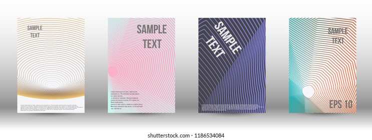 A modern cover design template. A set of modern abstract covers. Creative backgrounds from abstract gradient lines to create a trendy background for a banner, poster, booklet. Vector.