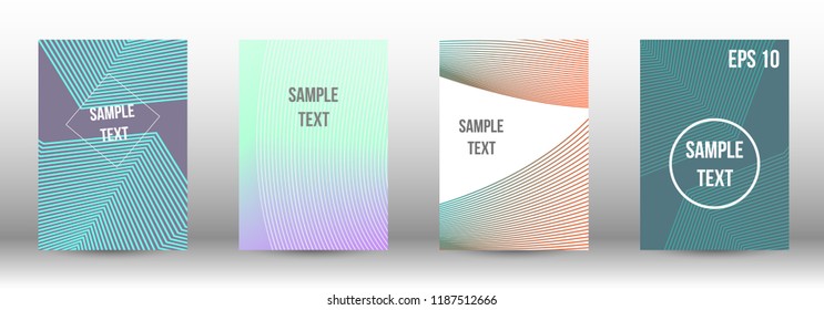 A modern cover design template. A set of modern abstract covers. Creative backgrounds from abstract gradient lines to create a trendy background for a banner, poster, booklet. Vector.