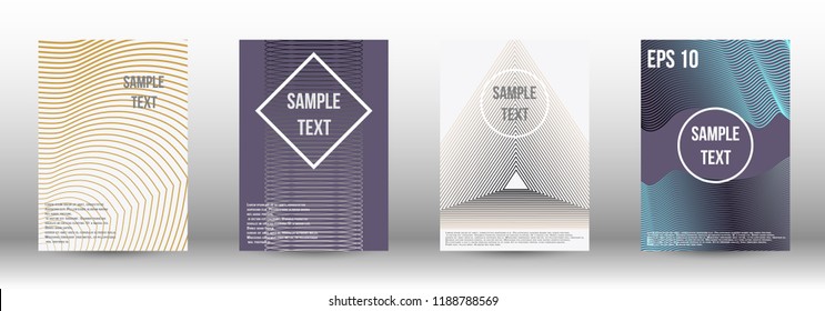 A modern cover design template. A set of modern abstract covers. Creative backgrounds from abstract gradient lines to create a trendy background for a banner, poster, booklet. Vector.