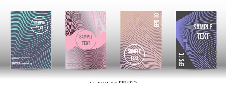 A modern cover design template. A set of modern abstract covers. Creative backgrounds from abstract gradient lines to create a trendy background for a banner, poster, booklet. Vector.