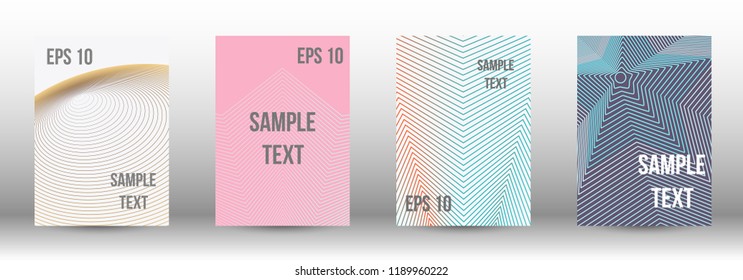 A modern cover design template. A set of modern abstract covers. Creative backgrounds from abstract gradient lines to create a trendy background for a banner, poster, booklet. Vector.