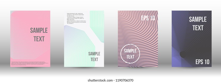 A modern cover design template. A set of modern abstract covers. Creative backgrounds from abstract gradient lines to create a trendy background for a banner, poster, booklet. Vector.