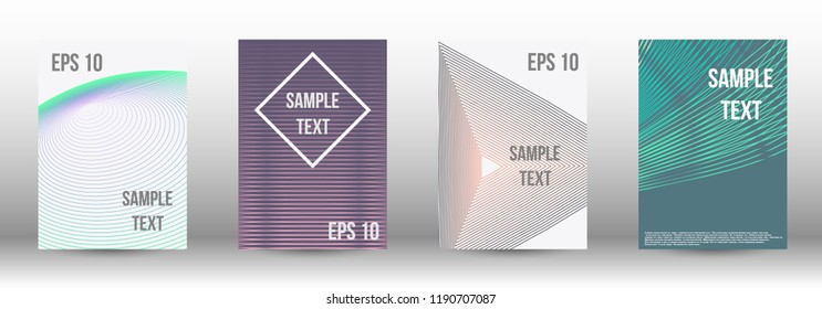 A modern cover design template. A set of modern abstract covers. Creative backgrounds from abstract gradient lines to create a trendy background for a banner, poster, booklet. Vector.