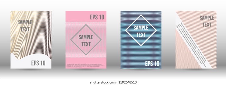A modern cover design template. A set of modern abstract covers. Creative backgrounds from abstract gradient lines to create a trendy background for a banner, poster, booklet. Vector.