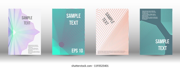 A modern cover design template. A set of modern abstract covers. Creative backgrounds from abstract gradient lines to create a trendy background for a banner, poster, booklet. Vector.