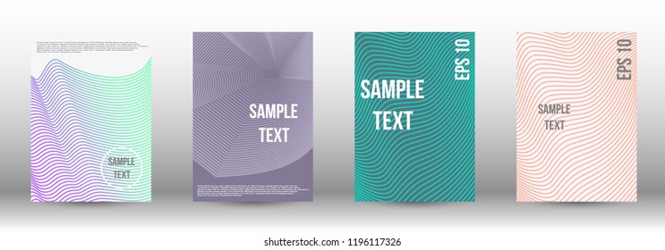 A modern cover design template. A set of modern abstract covers. Creative backgrounds from abstract gradient lines to create a trendy background for a banner, poster, booklet. Vector.