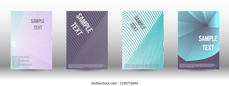 A modern cover design template. A set of modern abstract covers. Creative backgrounds from abstract gradient lines to create a trendy background for a banner, poster, booklet. Vector.