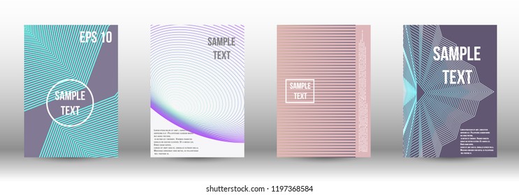 A modern cover design template. A set of modern abstract covers. Creative backgrounds from abstract gradient lines to create a trendy background for a banner, poster, booklet. Vector.