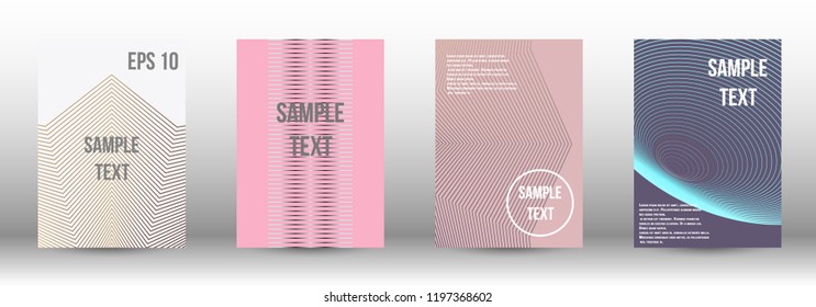 A modern cover design template. A set of modern abstract covers. Creative backgrounds from abstract gradient lines to create a trendy background for a banner, poster, booklet. Vector.