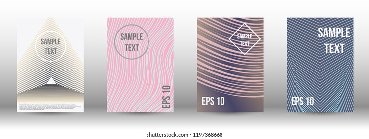 A modern cover design template. A set of modern abstract covers. Creative backgrounds from abstract gradient lines to create a trendy background for a banner, poster, booklet. Vector.