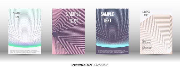 A modern cover design template. A set of modern abstract covers. Creative backgrounds from abstract gradient lines to create a trendy background for a banner, poster, booklet. Vector.