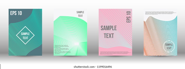 A modern cover design template. A set of modern abstract covers. Creative backgrounds from abstract gradient lines to create a trendy background for a banner, poster, booklet. Vector.