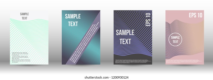 A modern cover design template. A set of modern abstract covers. Creative backgrounds from abstract gradient lines to create a trendy background for a banner, poster, booklet. Vector.