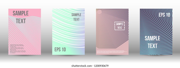 A modern cover design template. A set of modern abstract covers. Creative backgrounds from abstract gradient lines to create a trendy background for a banner, poster, booklet. Vector.