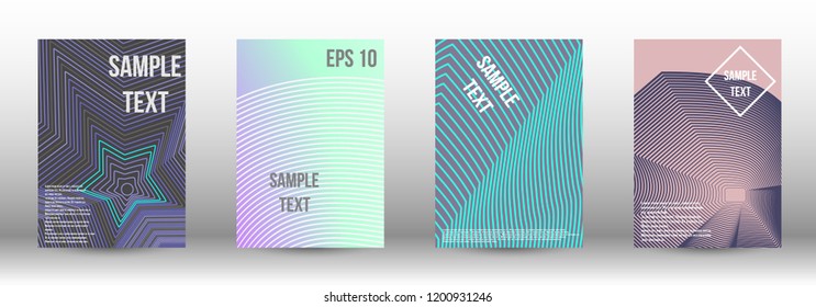 A modern cover design template. A set of modern abstract covers. Creative backgrounds from abstract gradient lines to create a trendy background for a banner, poster, booklet. Vector.