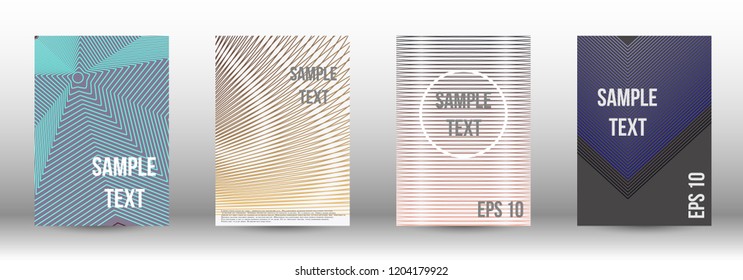 A modern cover design template. A set of modern abstract covers. Creative backgrounds from abstract gradient lines to create a trendy background for a banner, poster, booklet. Vector.