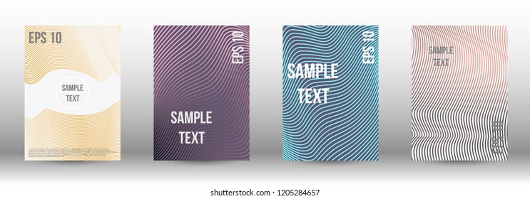 A modern cover design template. A set of modern abstract covers. Creative backgrounds from abstract gradient lines to create a trendy background for a banner, poster, booklet. Vector.