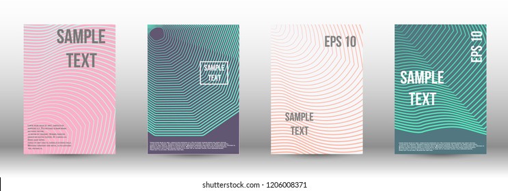 A modern cover design template. A set of modern abstract covers. Creative backgrounds from abstract gradient lines to create a trendy background for a banner, poster, booklet. Vector.