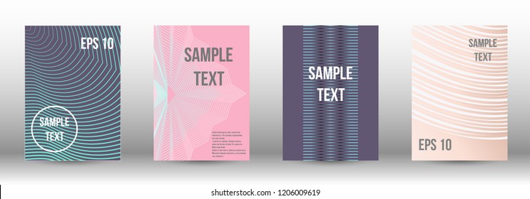 A modern cover design template. A set of modern abstract covers. Creative backgrounds from abstract gradient lines to create a trendy background for a banner, poster, booklet. Vector.