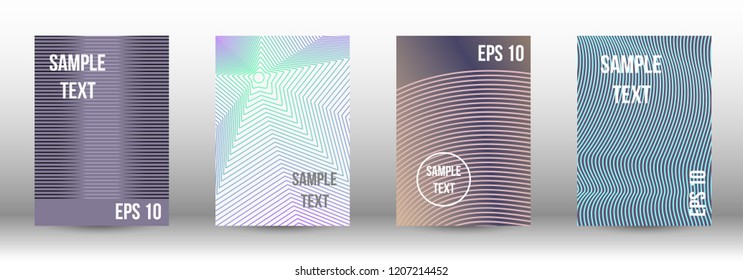 A modern cover design template. A set of modern abstract covers. Creative backgrounds from abstract gradient lines to create a trendy background for a banner, poster, booklet. Vector.
