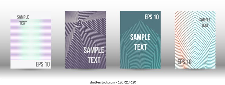 A modern cover design template. A set of modern abstract covers. Creative backgrounds from abstract gradient lines to create a trendy background for a banner, poster, booklet. Vector.