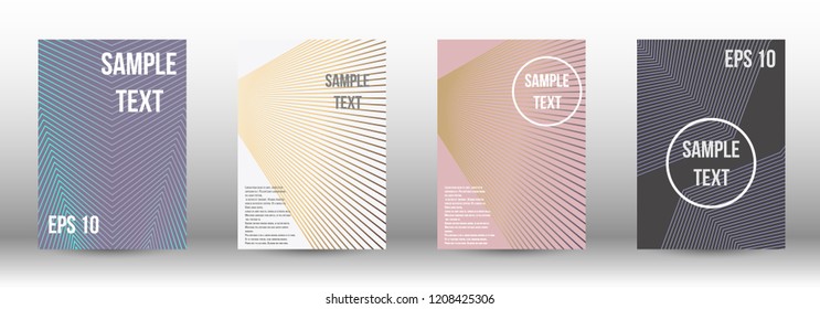 A modern cover design template. A set of modern abstract covers. Creative backgrounds from abstract gradient lines to create a trendy background for a banner, poster, booklet. Vector.