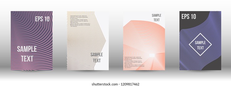 A modern cover design template. A set of modern abstract covers. Creative backgrounds from abstract gradient lines to create a trendy background for a banner, poster, booklet. Vector.