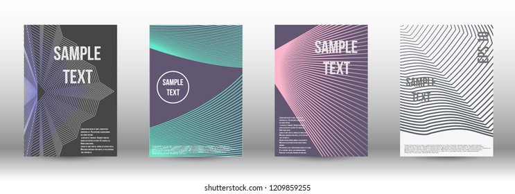 A modern cover design template. A set of modern abstract covers. Creative backgrounds from abstract gradient lines to create a trendy background for a banner, poster, booklet. Vector.