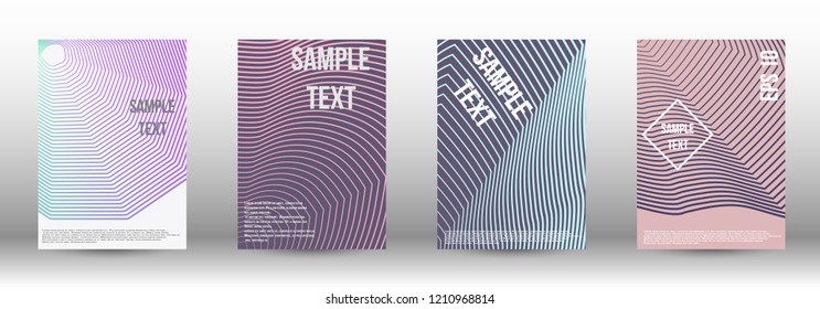 A modern cover design template. A set of modern abstract covers. Creative backgrounds from abstract gradient lines to create a trendy background for a banner, poster, booklet. Vector.