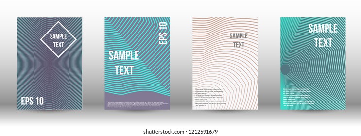 A modern cover design template. A set of modern abstract covers. Creative backgrounds from abstract gradient lines to create a trendy background for a banner, poster, booklet. Vector.