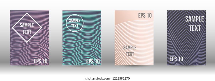 A modern cover design template. A set of modern abstract covers. Creative backgrounds from abstract gradient lines to create a trendy background for a banner, poster, booklet. Vector.
