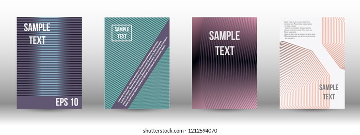 A modern cover design template. A set of modern abstract covers. Creative backgrounds from abstract gradient lines to create a trendy background for a banner, poster, booklet. Vector.