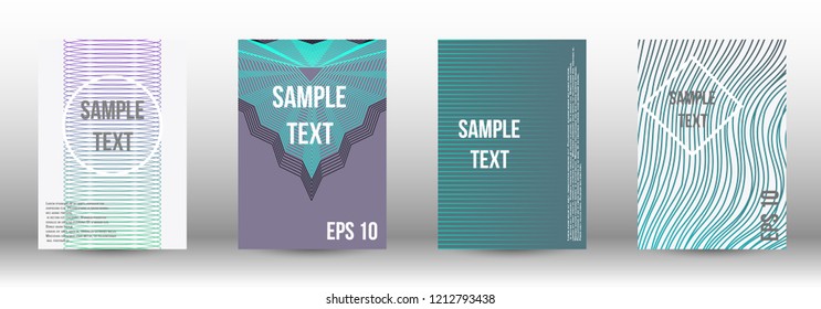 A modern cover design template. A set of modern abstract covers. Creative backgrounds from abstract gradient lines to create a trendy background for a banner, poster, booklet. Vector.
