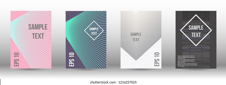 A modern cover design template. A set of modern abstract covers. Creative backgrounds from abstract gradient lines to create a trendy background for a banner, poster, booklet. Vector.