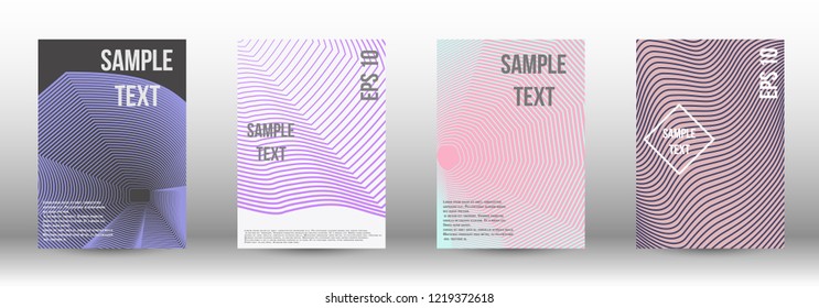A modern cover design template. A set of modern abstract covers. Creative backgrounds from abstract gradient lines to create a trendy background for a banner, poster, booklet. Vector.