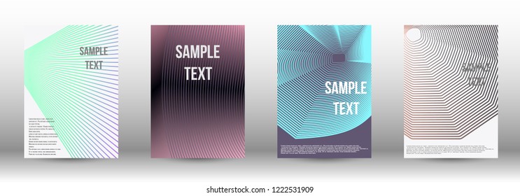 A modern cover design template. A set of modern abstract covers. Creative backgrounds from abstract gradient lines to create a trendy background for a banner, poster, booklet. Vector.