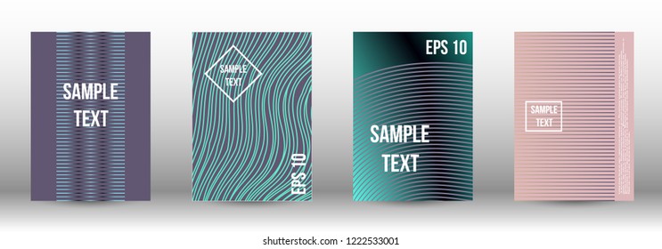 A modern cover design template. A set of modern abstract covers. Creative backgrounds from abstract gradient lines to create a trendy background for a banner, poster, booklet. Vector.