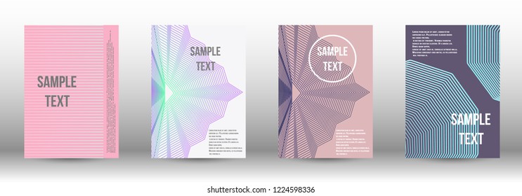 A modern cover design template. A set of modern abstract covers. Creative backgrounds from abstract gradient lines to create a trendy background for a banner, poster, booklet. Vector.