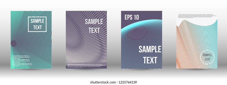 A modern cover design template. A set of modern abstract covers. Creative backgrounds from abstract gradient lines to create a trendy background for a banner, poster, booklet. Vector.
