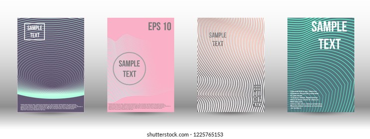 A modern cover design template. A set of modern abstract covers. Creative backgrounds from abstract gradient lines to create a trendy background for a banner, poster, booklet. Vector.