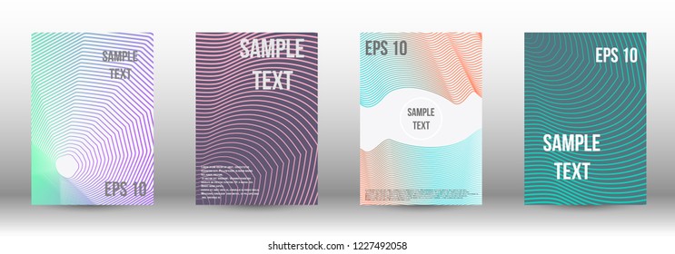 A modern cover design template. A set of modern abstract covers. Creative backgrounds from abstract gradient lines to create a trendy background for a banner, poster, booklet. Vector.