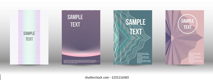 A modern cover design template. A set of modern abstract covers. Creative backgrounds from abstract gradient lines to create a trendy background for a banner, poster, booklet. Vector.