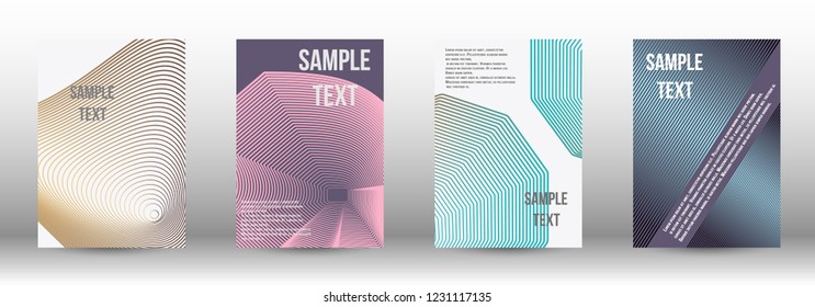 A modern cover design template. A set of modern abstract covers. Creative backgrounds from abstract gradient lines to create a trendy background for a banner, poster, booklet. Vector.