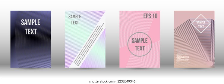 A modern cover design template. A set of modern abstract covers. Creative backgrounds from abstract gradient lines to create a trendy background for a banner, poster, booklet. Vector.