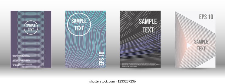 A modern cover design template. A set of modern abstract covers. Creative backgrounds from abstract gradient lines to create a trendy background for a banner, poster, booklet. Vector.