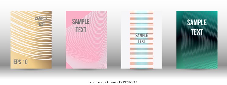 A modern cover design template. A set of modern abstract covers. Creative backgrounds from abstract gradient lines to create a trendy background for a banner, poster, booklet. Vector.